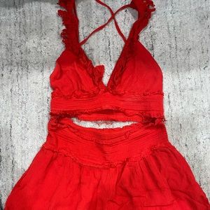 Free people bohemian red set